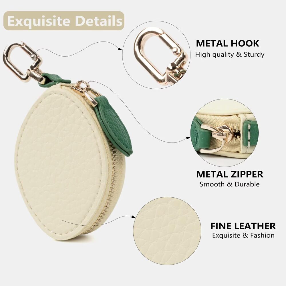 8681 Cute Fruit Coin Purse Bag Charm,Mini Leather Coin Change Purse & Pouch - Picture 2 of 7